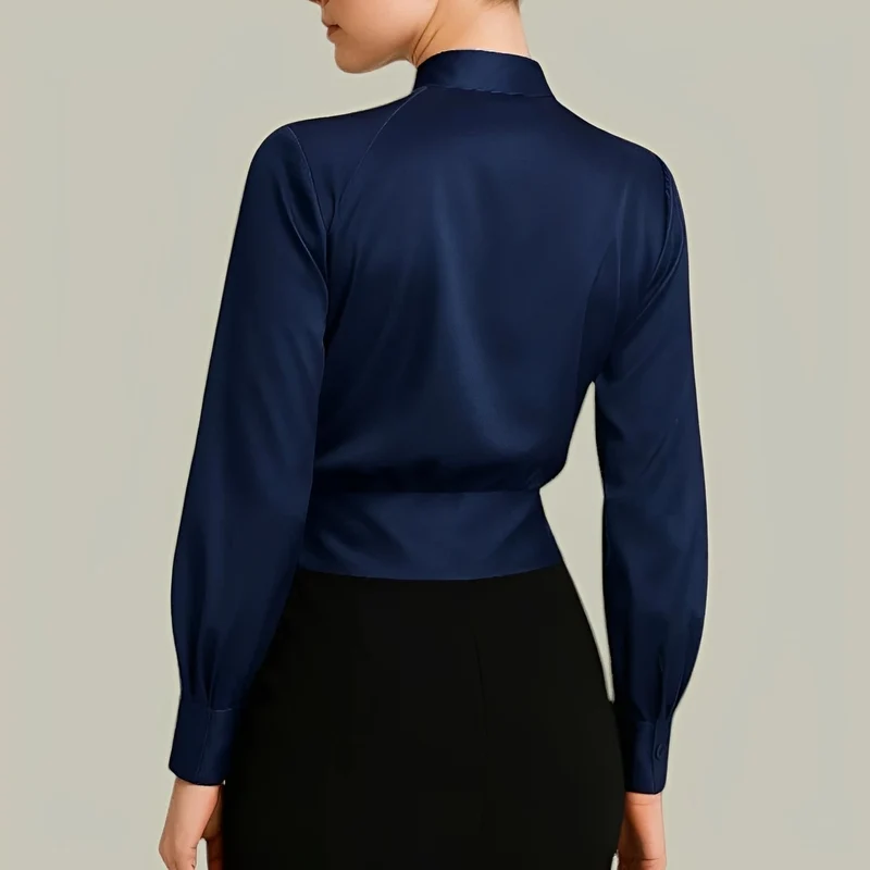 Livia - Elegante Langarm-Wickelbluse