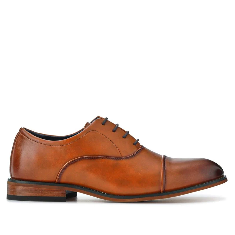 Wide Fit Smart Lace Up Shoes - XINGH41002 / 327 183 - Tan