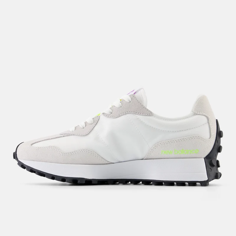New Balance Damen-Sneaker 327 Fashion – Weiß / Schwarz / Limette