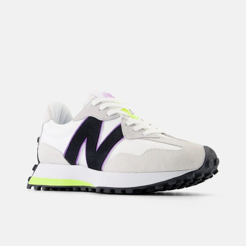 New Balance Damen-Sneaker 327 Fashion – Weiß / Schwarz / Limette