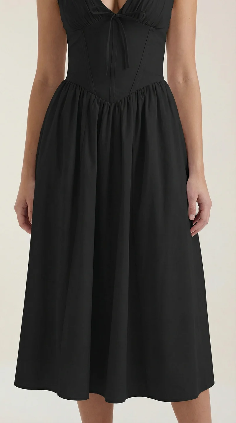 Vestito midi scollo a V Cassiopeia | Elegante abito estivo