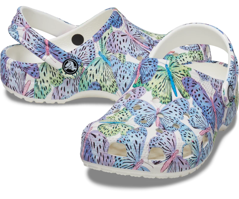 Crocs Klassischer Schmetterlings-Clog für Kinder – Weiß