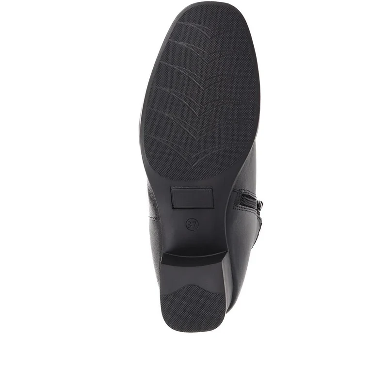 Heeled Leather Ankle Boots - NAP30008 / 316 682 - Black