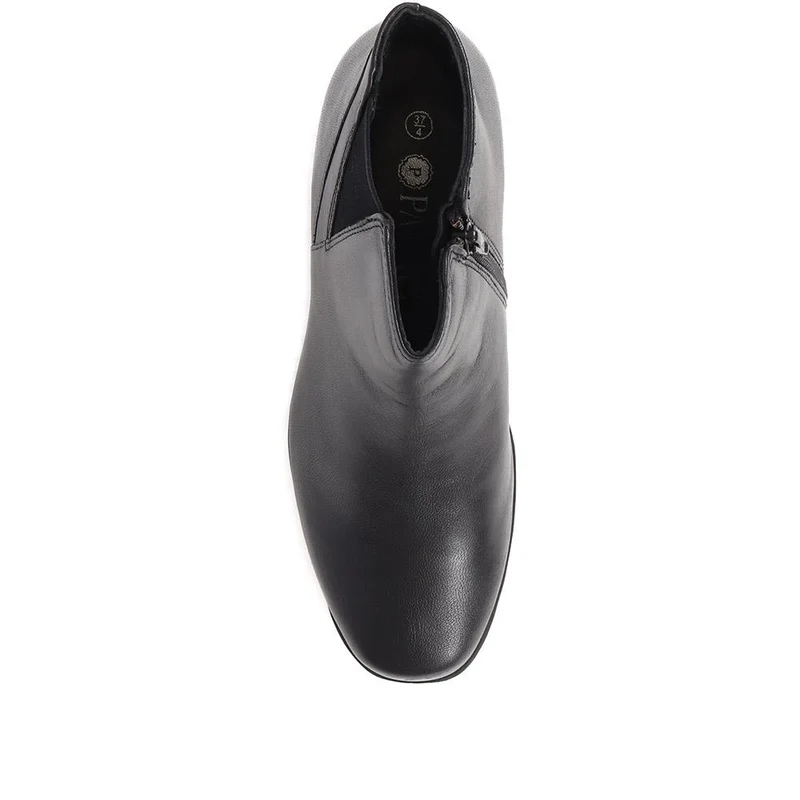 Heeled Leather Ankle Boots - NAP30008 / 316 682 - Black