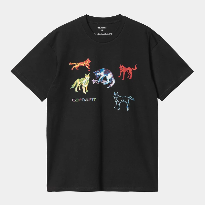 Carhartt WIP Herren Ollie Mac Huskies Kurzarm-Bio-T-Shirt – Schwarz