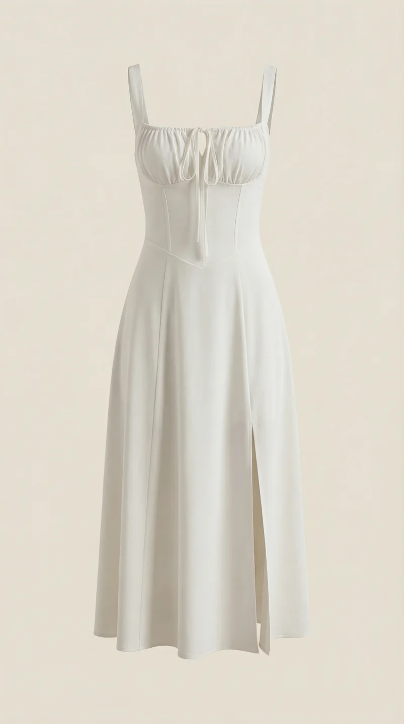 Vestito midi Jade | Design femminile a linea A con lacci