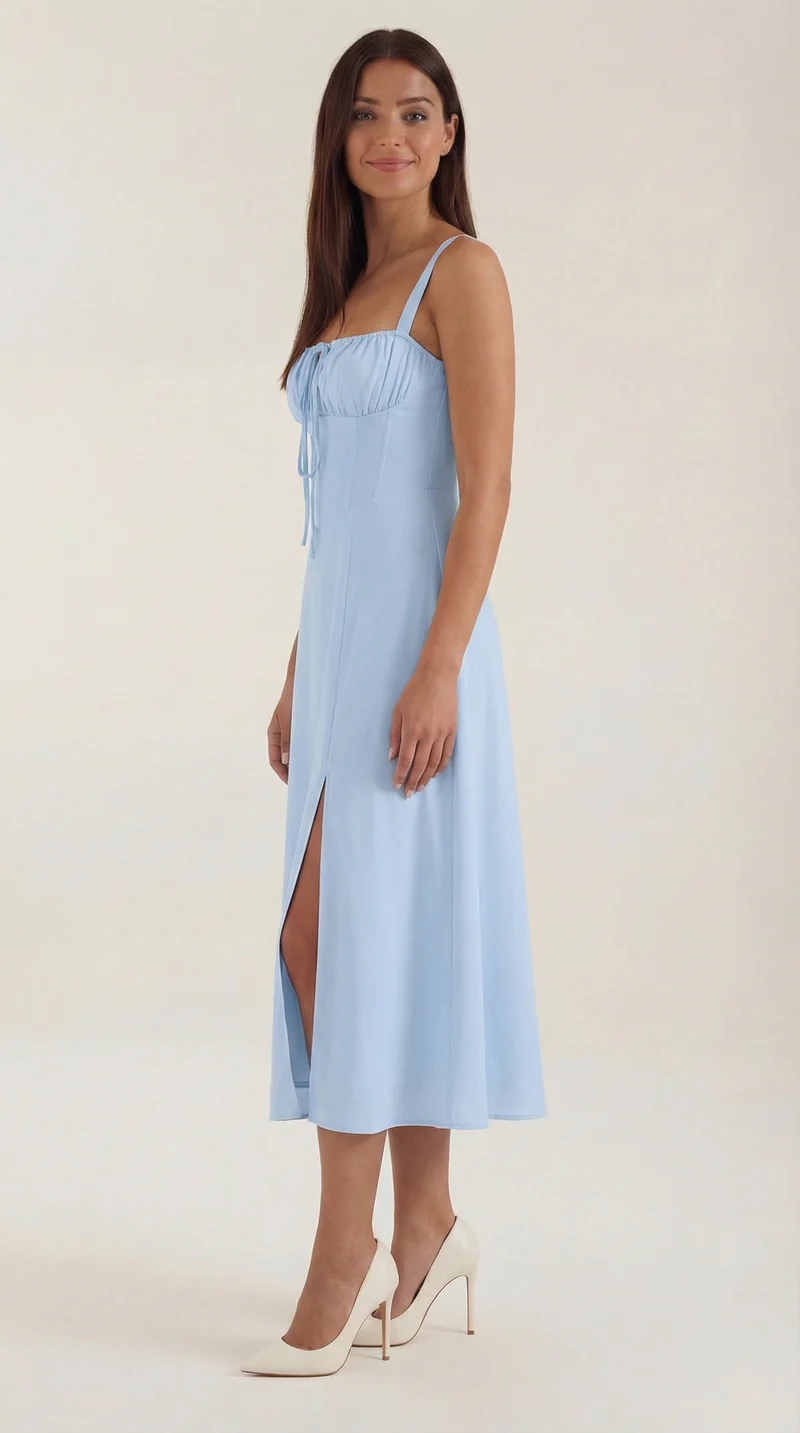 Vestito midi Jade | Design femminile a linea A con lacci