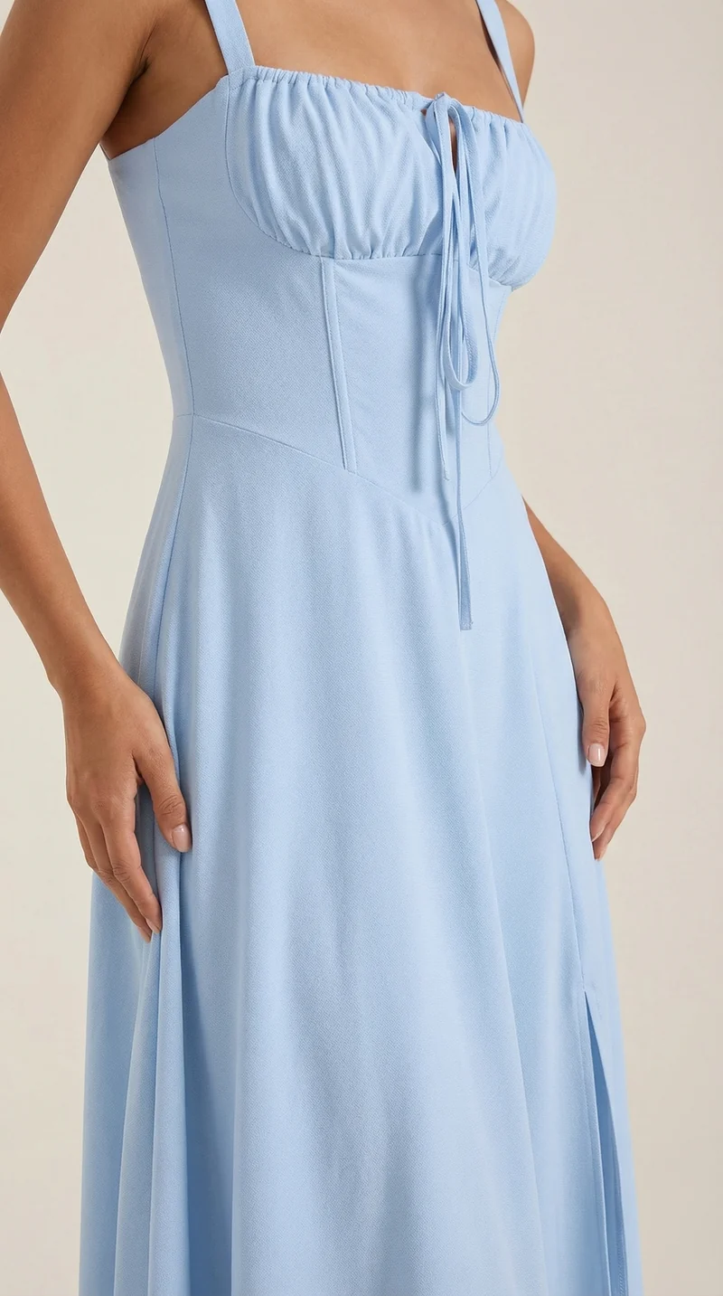 Vestito midi Jade | Design femminile a linea A con lacci