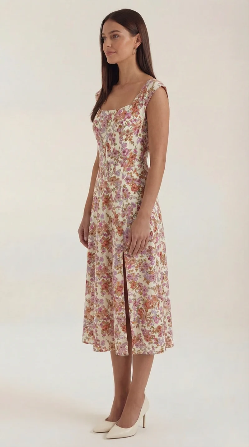 Vestito midi Dahlia | Elegante abito estivo per occasioni speciali