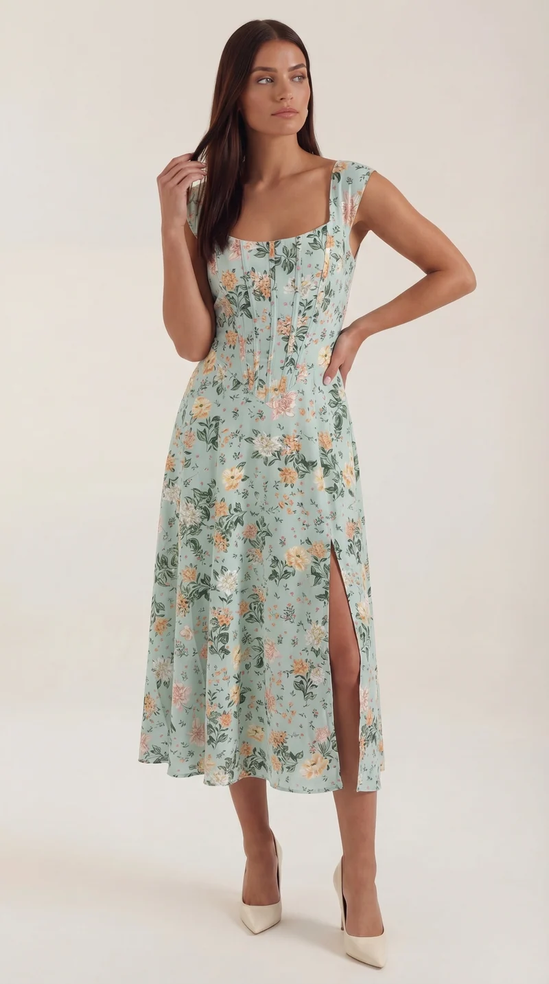 Vestito midi Dahlia | Elegante abito estivo per occasioni speciali