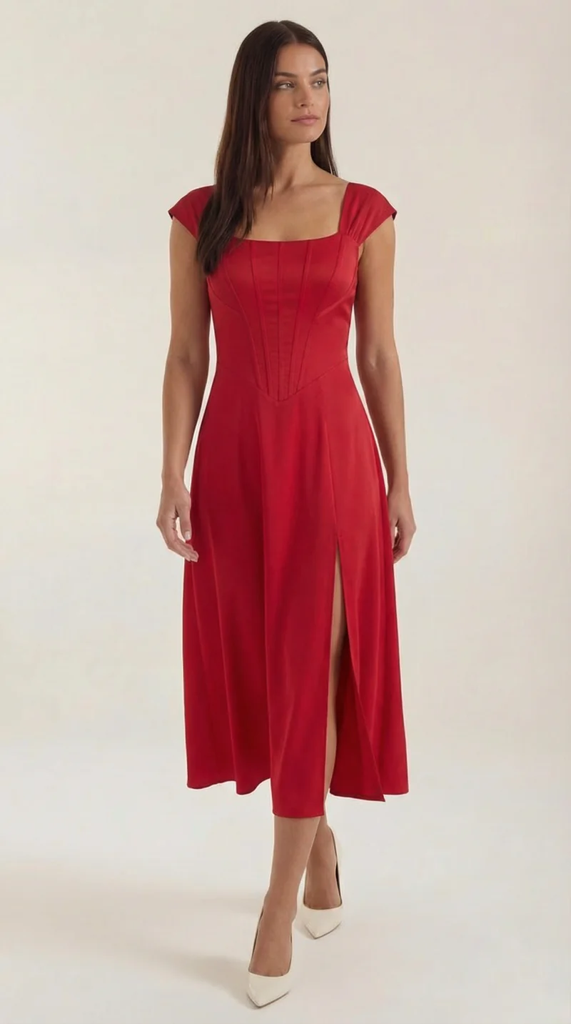 Vestito midi Dahlia | Elegante abito estivo per occasioni speciali