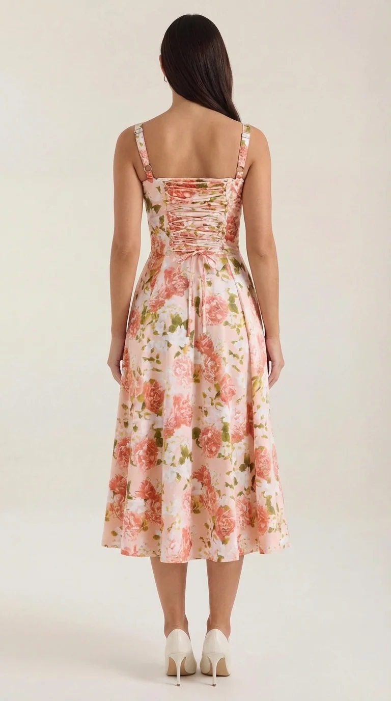 Vestito midi Julia | Abito estivo femminile con stampa floreale