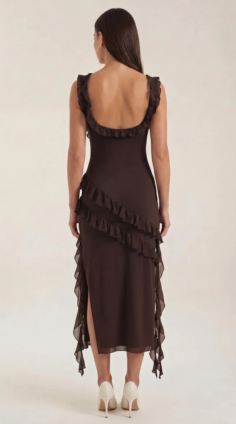 Susan | Abito maxi con volant