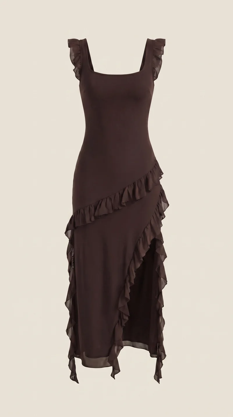Susan | Abito maxi con volant
