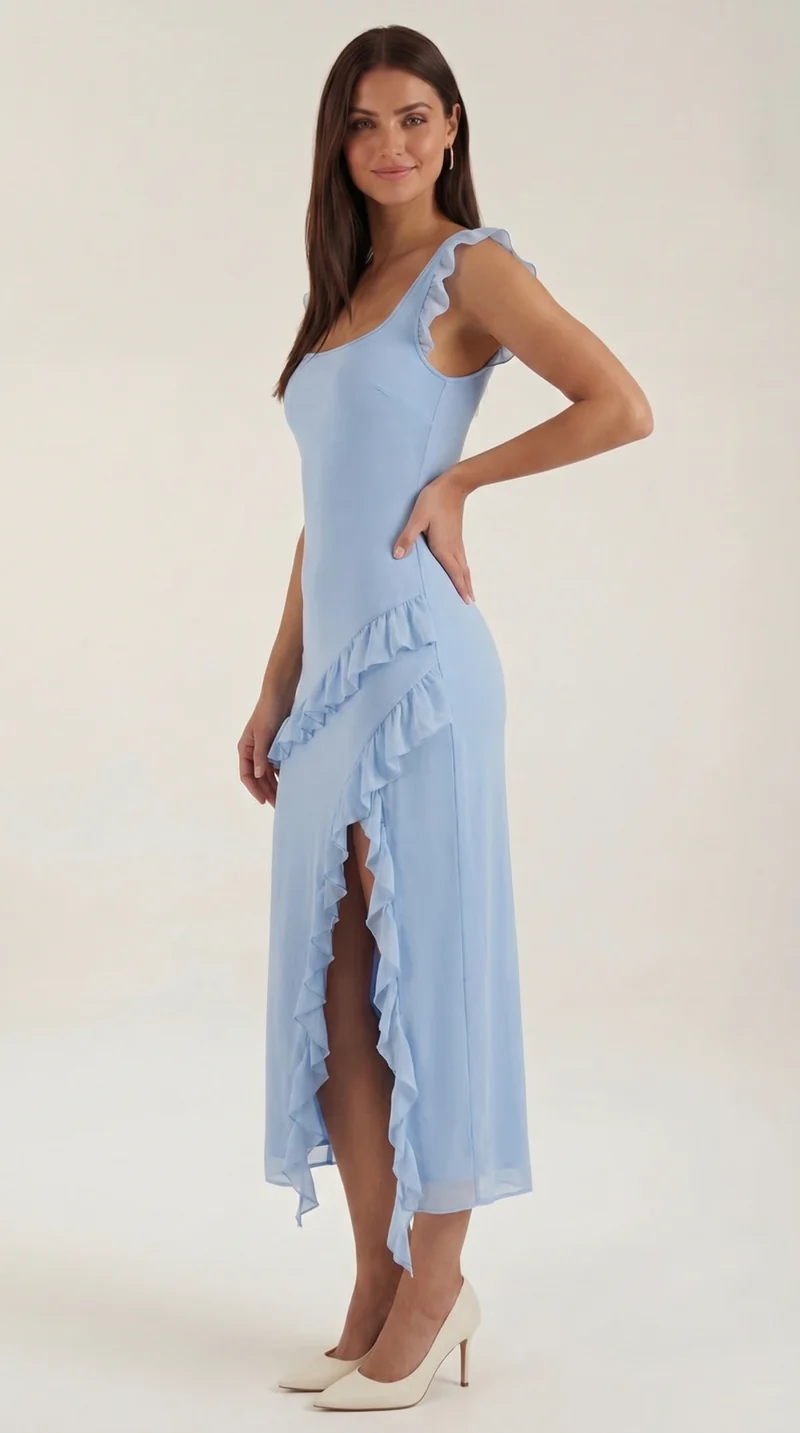 Susan | Abito maxi con volant
