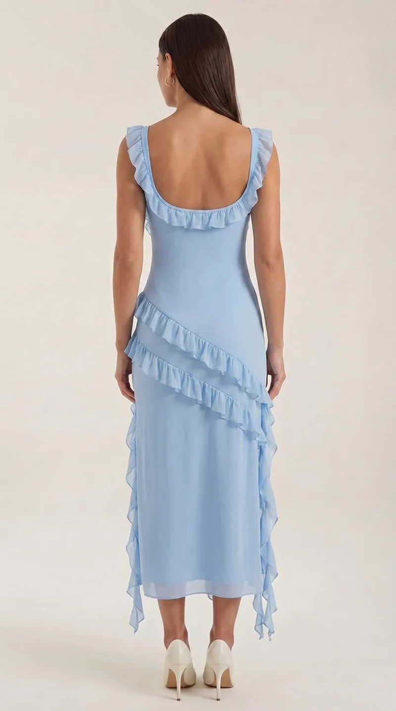 Susan | Abito maxi con volant