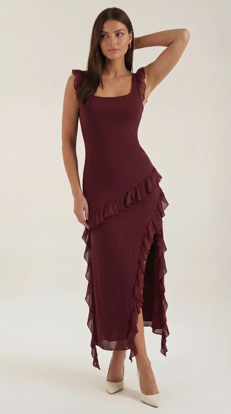 Susan | Abito maxi con volant