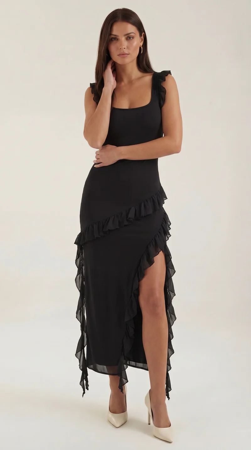 Susan | Abito maxi con volant