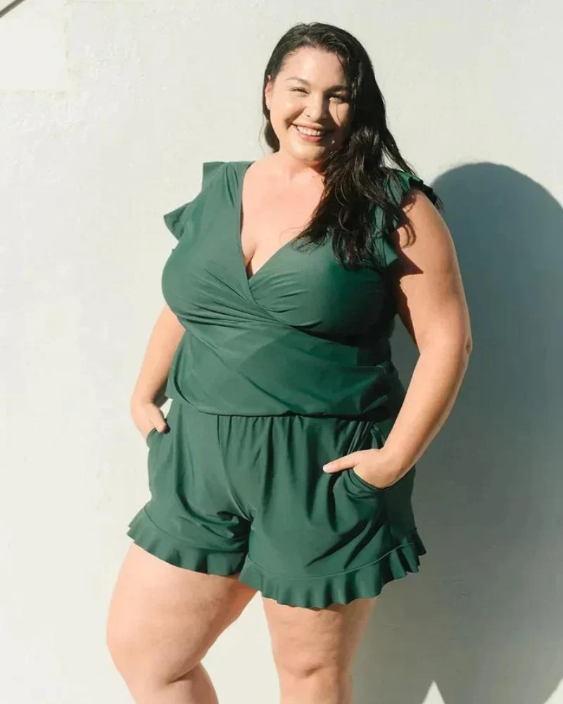 Costume da bagno elegante con scollo a V per donna | Moda mare