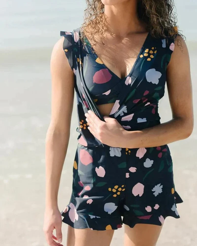 Costume da bagno elegante con scollo a V per donna | Moda mare