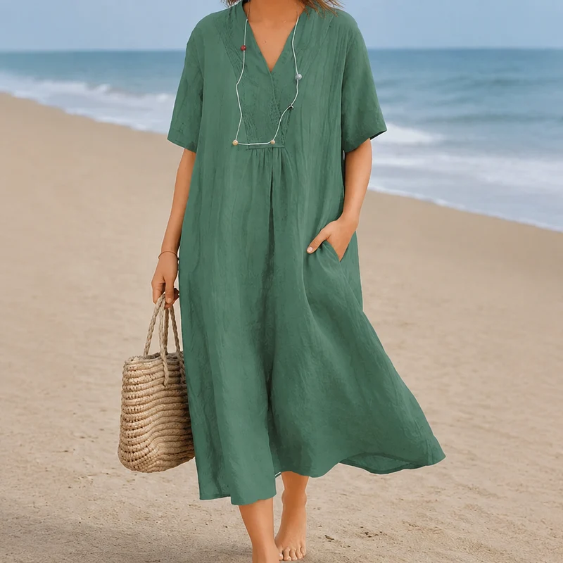 Kendra - Bequemes Kleid mit V-Ausschnitt