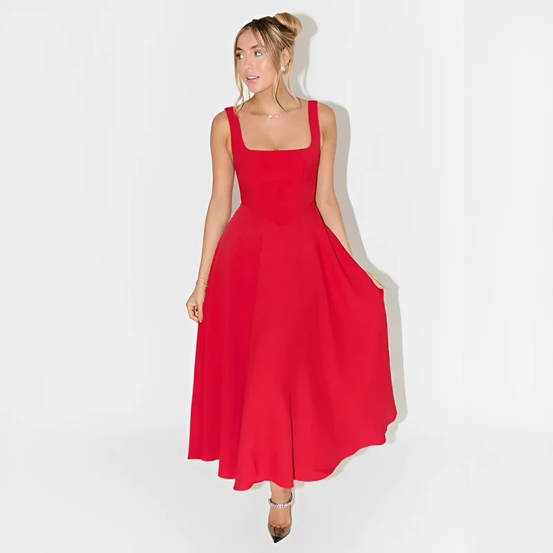 Yarabelle - Schickes Träger-Midi-Kleid