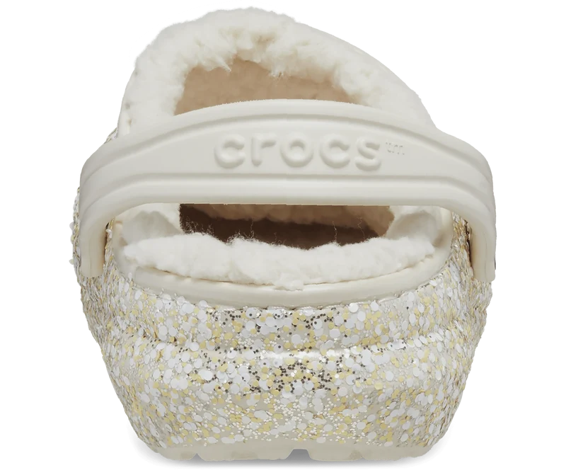 Crocs Klassisch gefütterter Glitzer-Clog für Kinder – Stucco