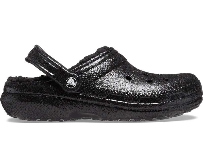 Crocs Unisex Classic Glitter Lined Clog - Schwarz