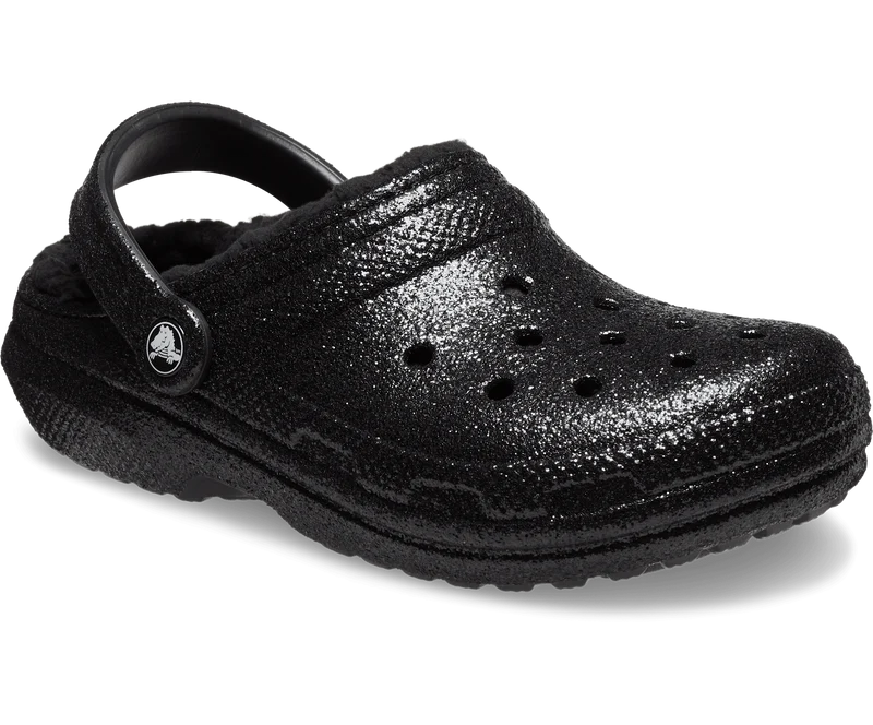 Crocs Unisex Classic Glitter Lined Clog - Schwarz