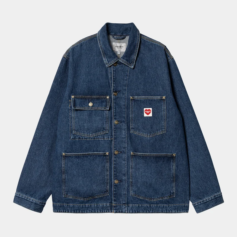 Carhartt WIP Herren Nash Stone Washed Jacke – Blau