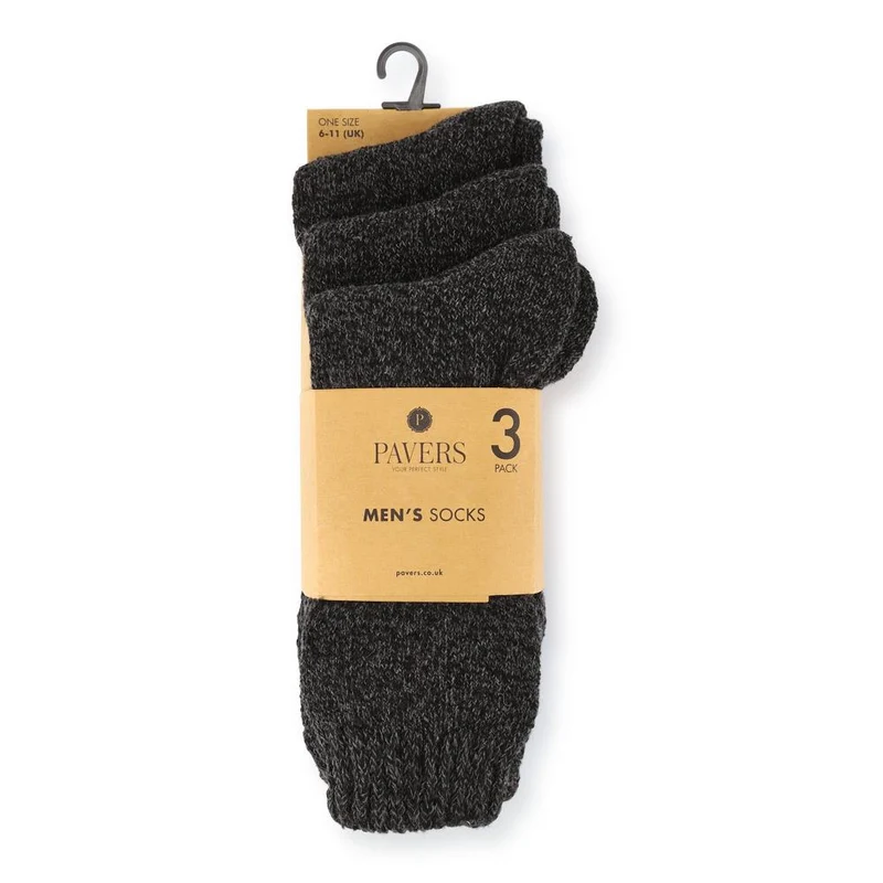 Three Pack Mens Socks - YIWU38035 / 324 429 - Black