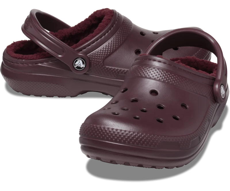 Crocs Unisex-Klassiker Lined Clog - Dunkle Kirsche