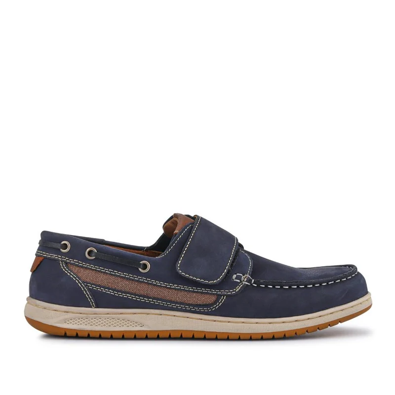 Leather Touch-Fastening Monk Shoes - SHAFI41000 / 327 095 - Navy