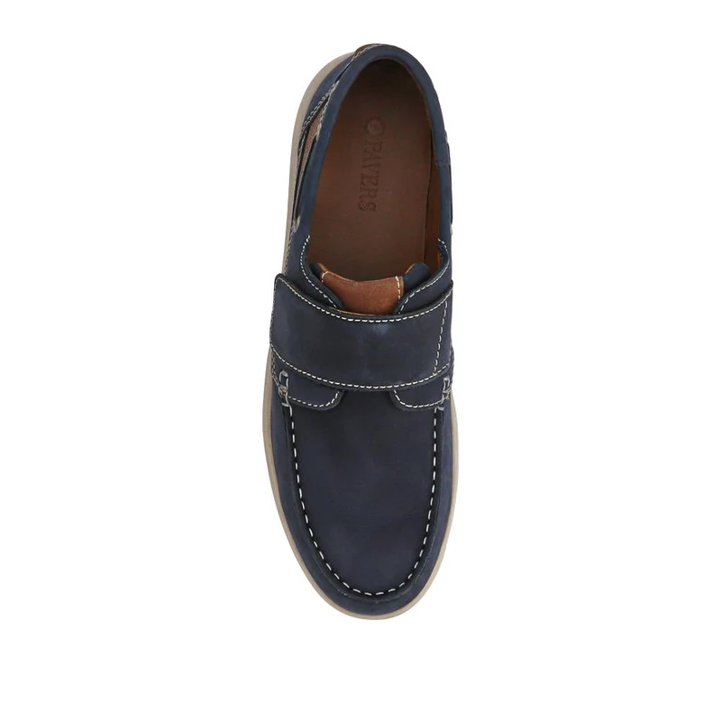 Leather Touch-Fastening Monk Shoes - SHAFI41000 / 327 095 - Navy