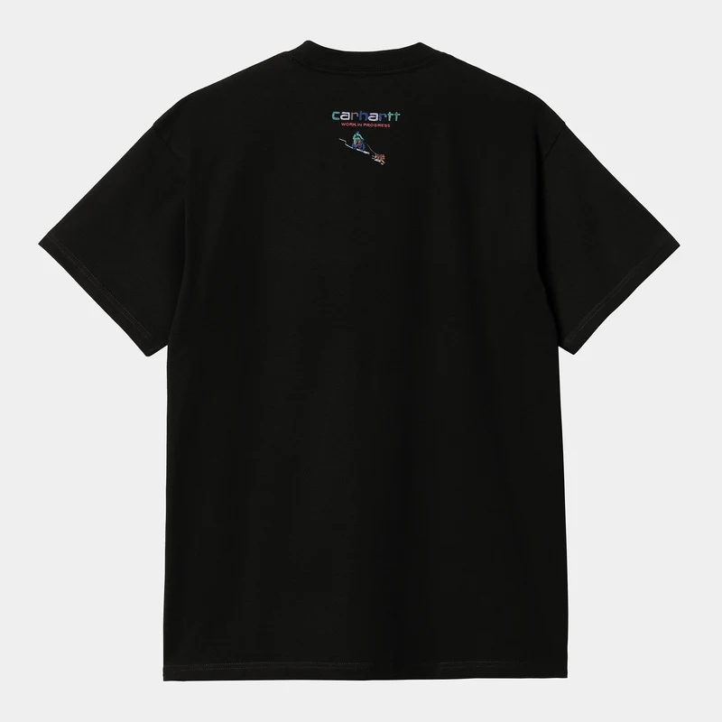 Carhartt WIP Herren Ollie Mac Chalet Kurzarm-Bio-T-Shirt – Schwarz