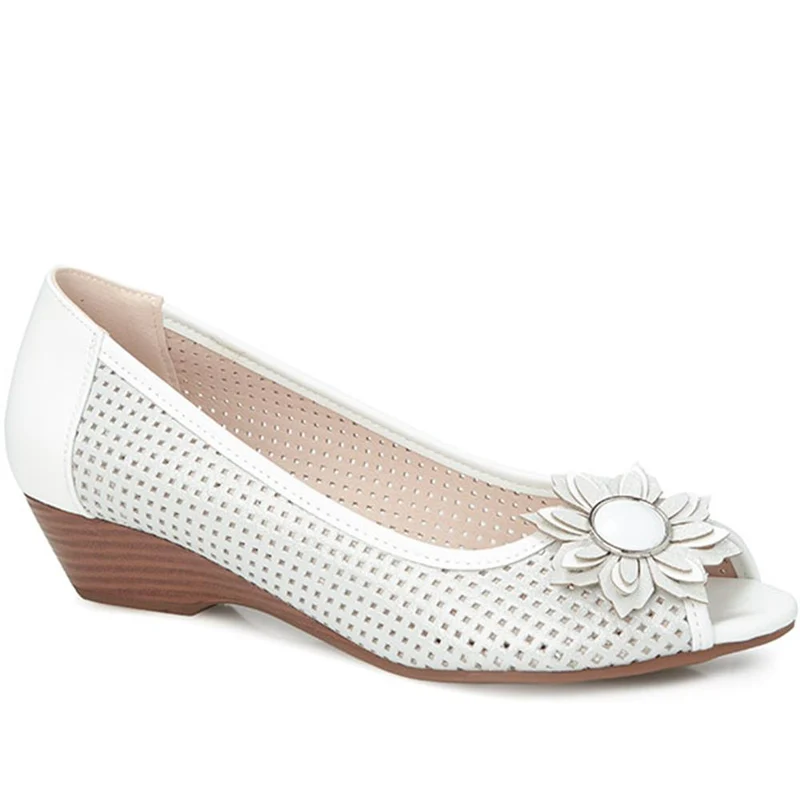 Open-Toed Pumps - SAND1900 / 135 753 - White-Silver