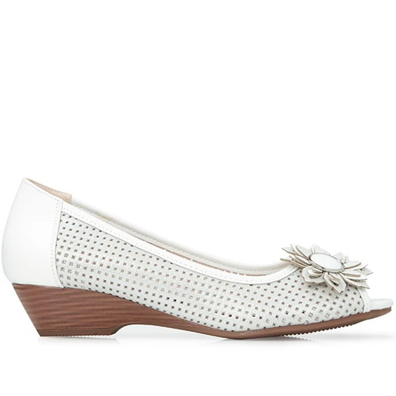 Open-Toed Pumps - SAND1900 / 135 753 - White-Silver
