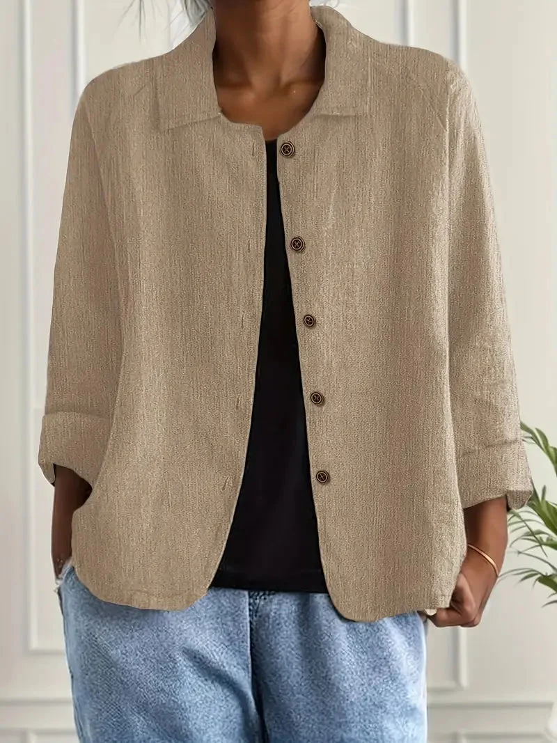 Cardigan donna lungo | Maglia stile camicia elegante, giacca di mezza stagione