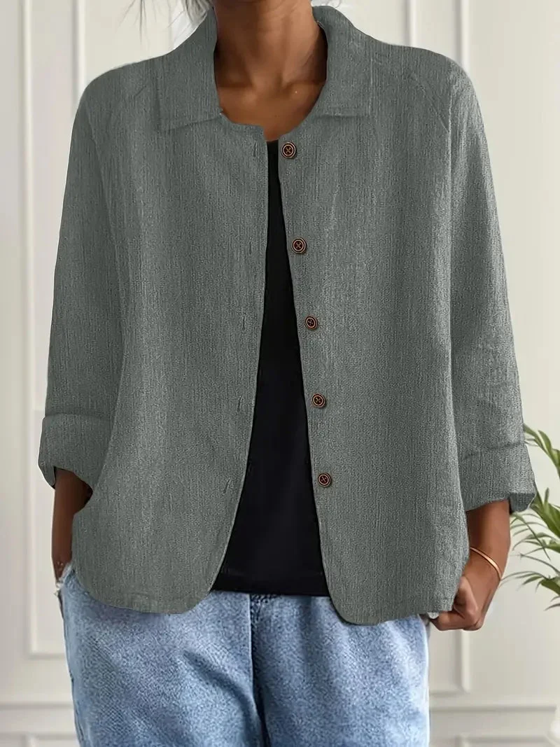 Cardigan donna lungo | Maglia stile camicia elegante, giacca di mezza stagione