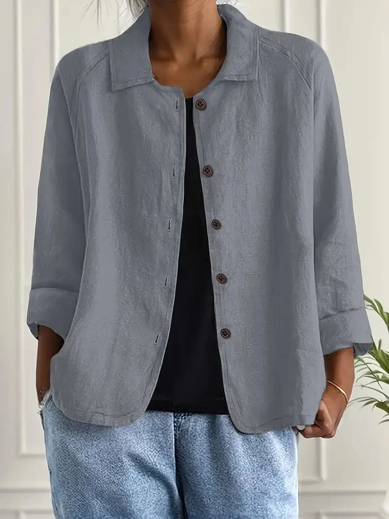 Cardigan donna lungo | Maglia stile camicia elegante, giacca di mezza stagione