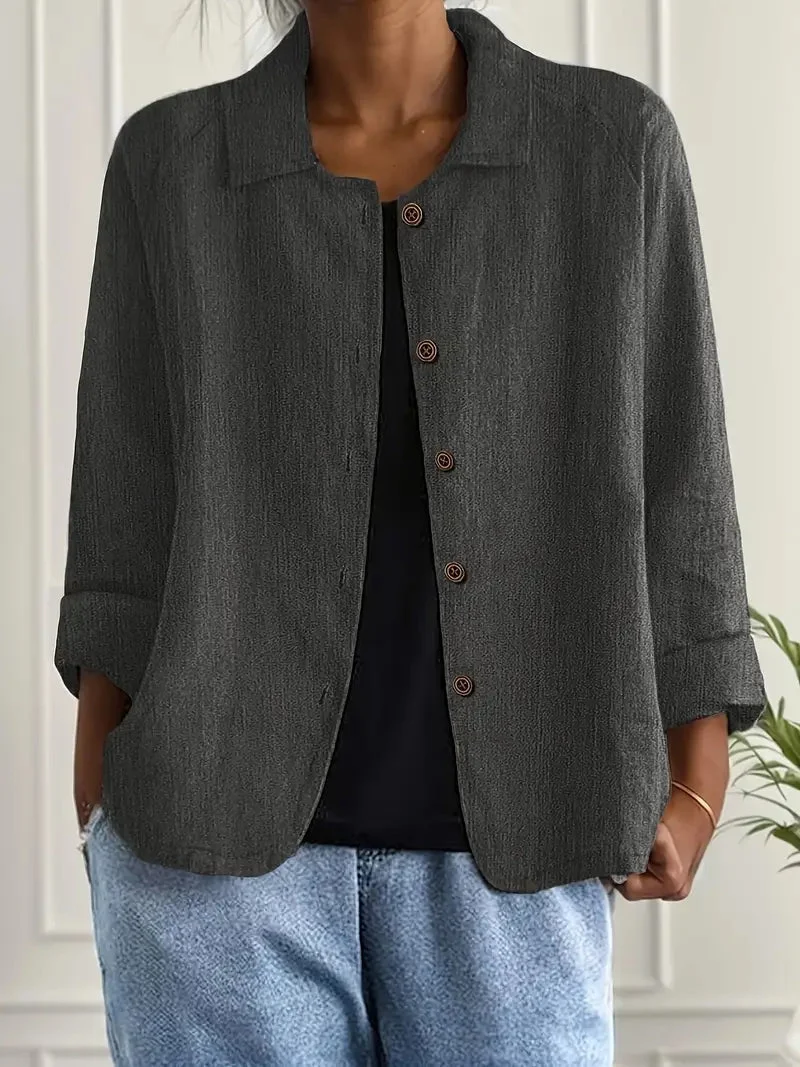 Cardigan donna lungo | Maglia stile camicia elegante, giacca di mezza stagione