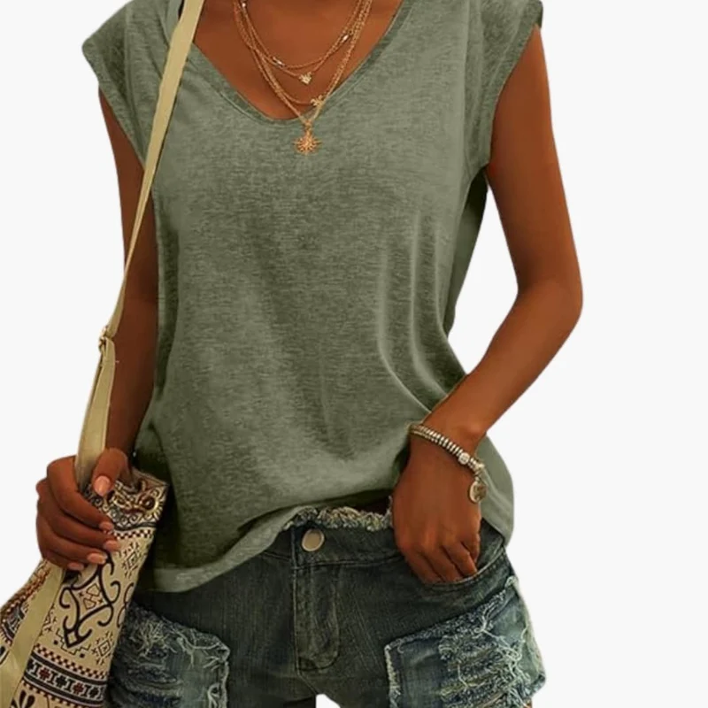 Top leggero da donna con scollo a V | Top estivo