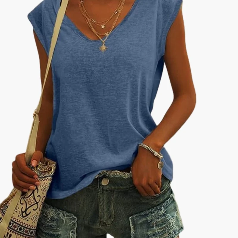 Top leggero da donna con scollo a V | Top estivo
