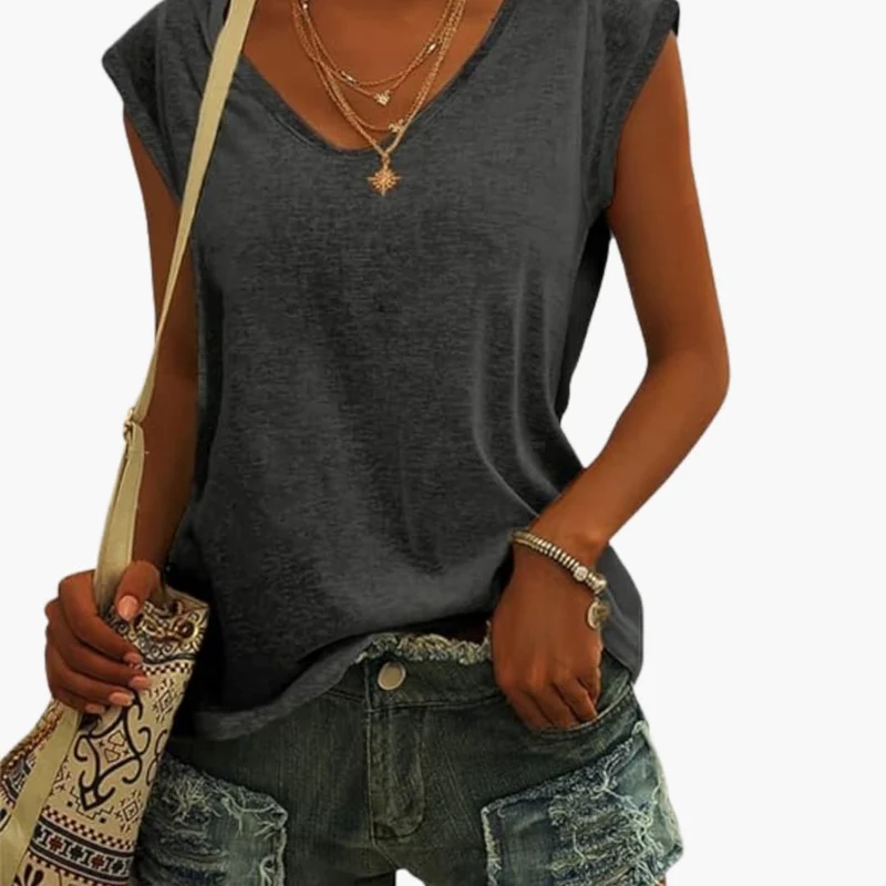 Top leggero da donna con scollo a V | Top estivo