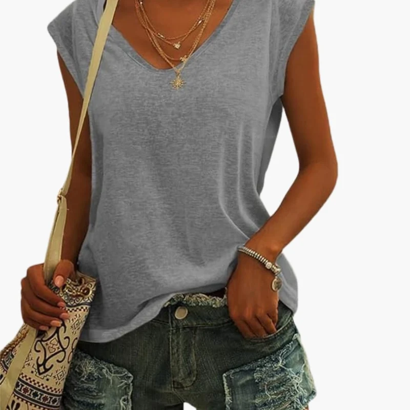 Top leggero da donna con scollo a V | Top estivo