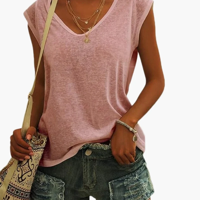 Top leggero da donna con scollo a V | Top estivo