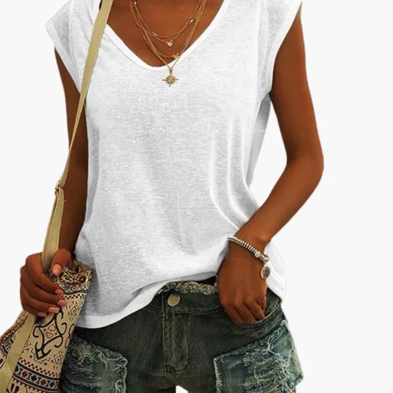 Top leggero da donna con scollo a V | Top estivo