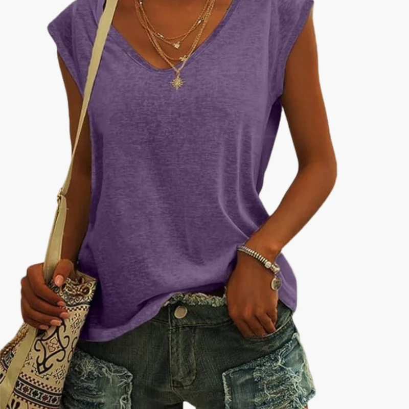 Top leggero da donna con scollo a V | Top estivo