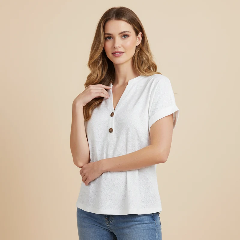 Top con scollo a V donna | Maglia casual da donna