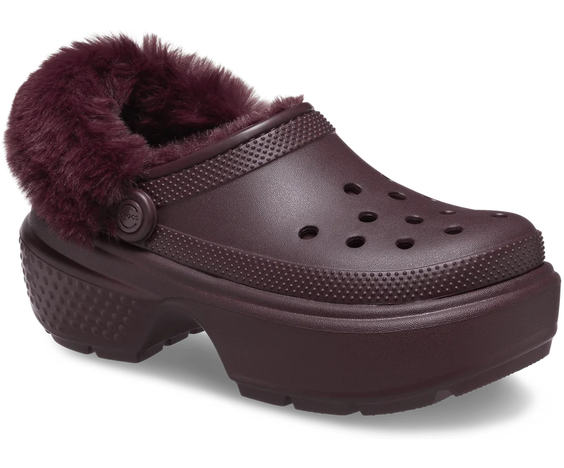 Crocs Unisex Classic Stomp Lined Clog - Dunkle Kirsche